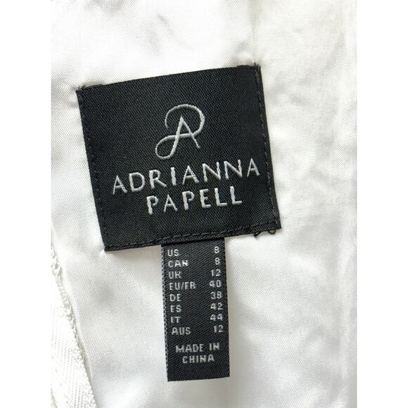 NWT Adrianna Papell 3D Lace Midi Fit & Flare Dress Size 8 Ivory Gold - Picture 6 of 14